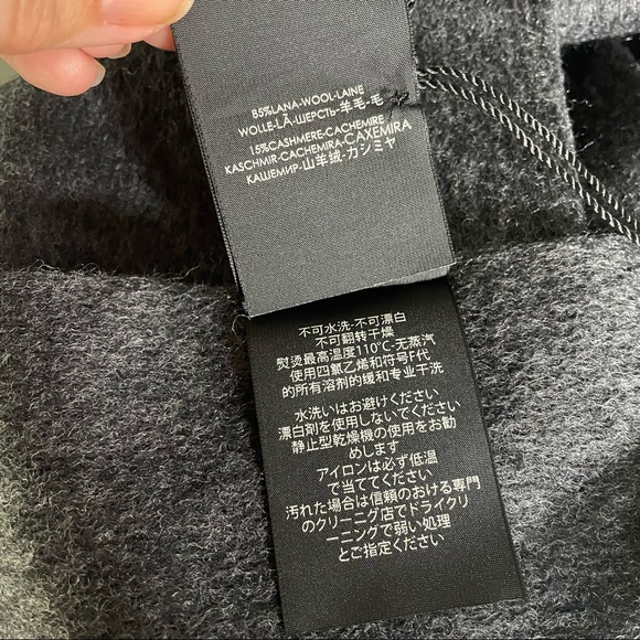 NEW Gucci Dark Grey Wool Cashmere Scarf - Picture 7 of 10